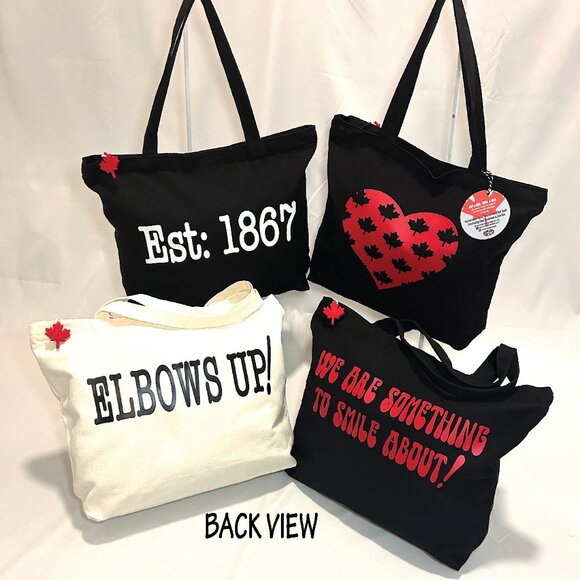 New Custom Designed "CARRY & GO" Large Canvas Tote Bags With Funny Canadiana Gra - Picture 2 of 16